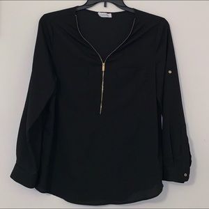 Calvin Kline black zip shirt